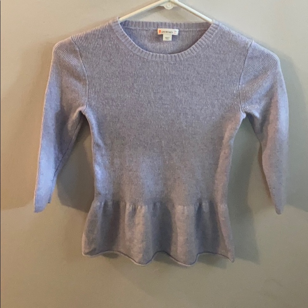 Crewcuts Lavender Ruffle Bottom Wool Blend Sweater